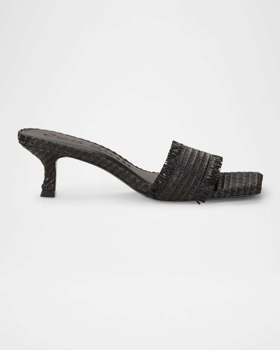 Ada Frayed Kitten Mule Sandals